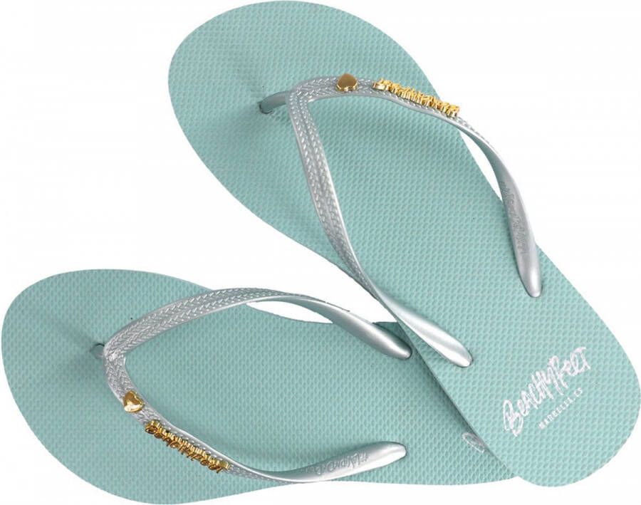 BeachyFeet Teenslipper Dames Spearmint Lichtblauw groen
