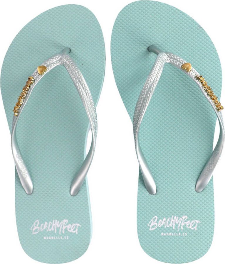 BeachyFeet Teenslipper Spearmint Lichtblauw groen