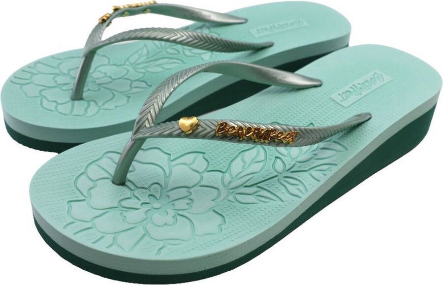 BeachyFeet Teenslippers Dames Flamencos FlipFlop Bethina Sleehak Groen