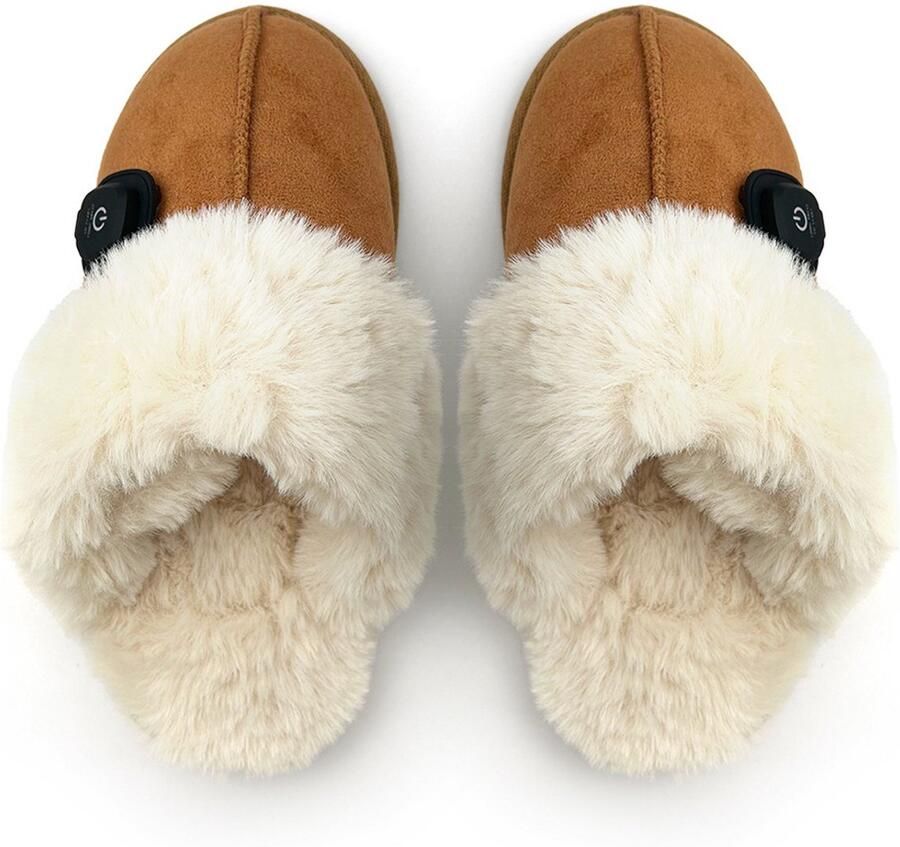 BeautyVlijt Verwarmde Pantoffels Verwarmde Sloffen Elektrische Voetenwarmer Verwarmde Huisschoenen 3 Warmtestanden Warme Voeten Voetverwarming Elektrische Sloffen Comfortabel en Zacht Met Display