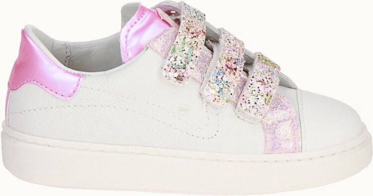 Beberlis Wit-Roze Velcroschoen