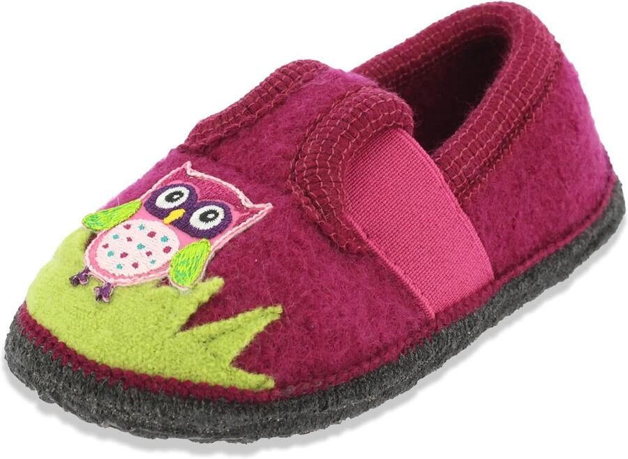 Merloos Uiltje Pantoffels Meisjes Wol & Antislip Zool