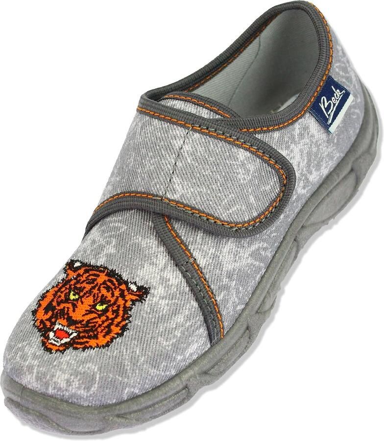 BECK Huisschoenen 'Jungle' grijs donkergrijs oranje