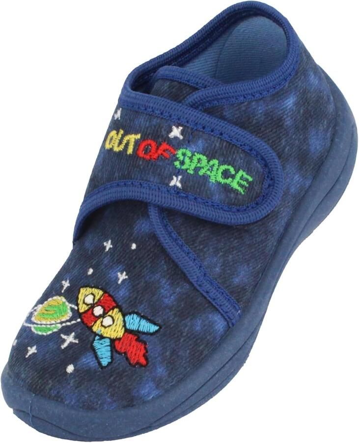 Merkloze Baby Jongens Pantoffels met Ruimteprint