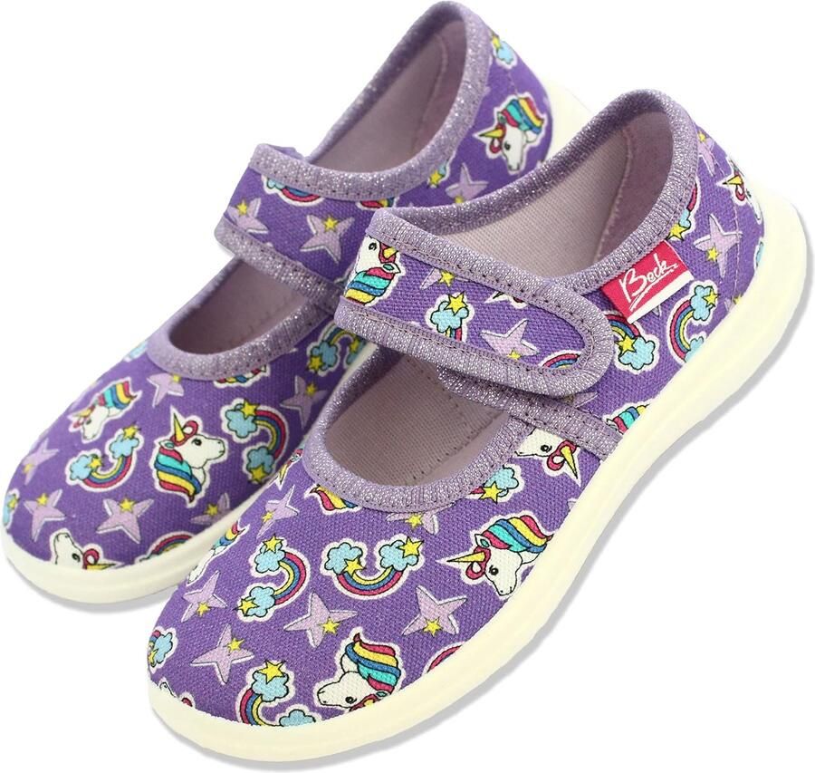 BECK Ballerina's 'Violet Dream' lichtblauw geel lila wit