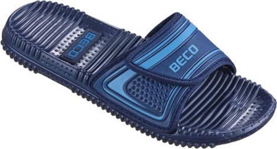 BECO Badslippers Met Klittenband Donkerblauw Unisex