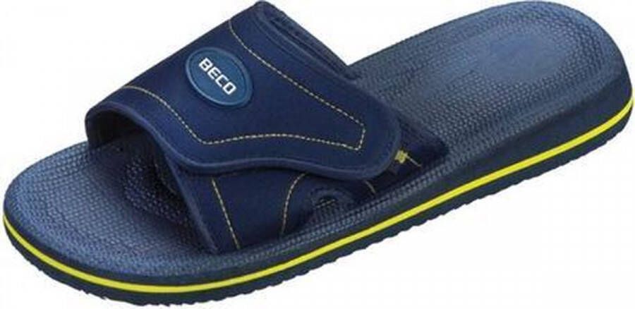 BECO Badslippers Met Klittenband Unisex Blauw geel