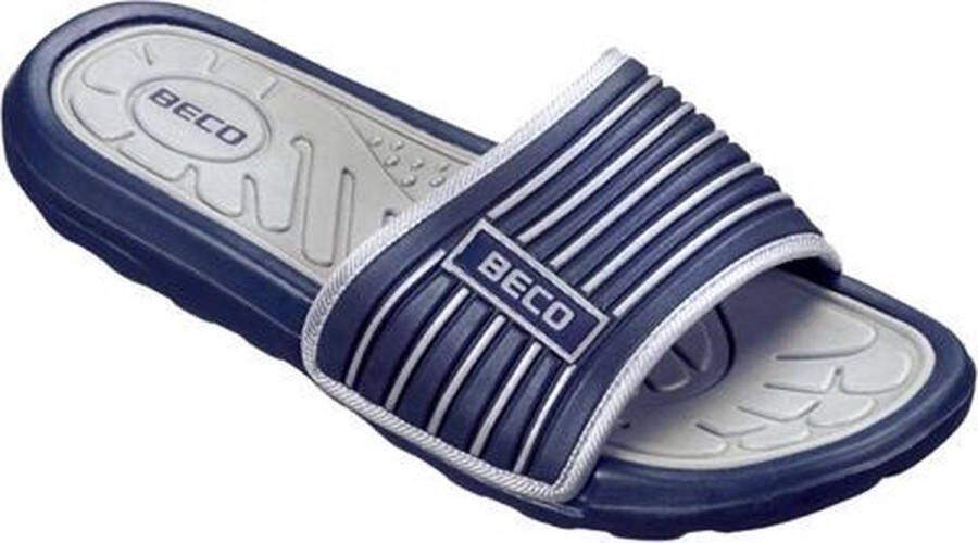 BECO Badslippers Navy grijs Heren