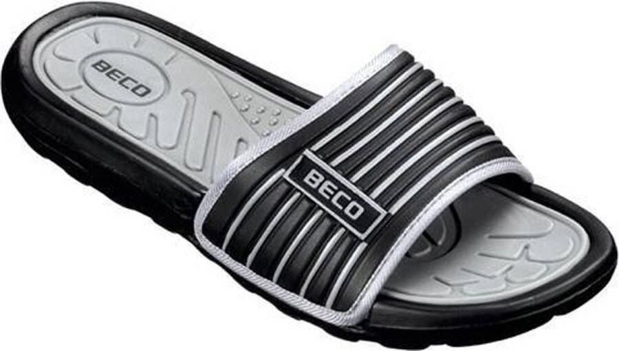 BECO Badslippers Zwart grijs Heren