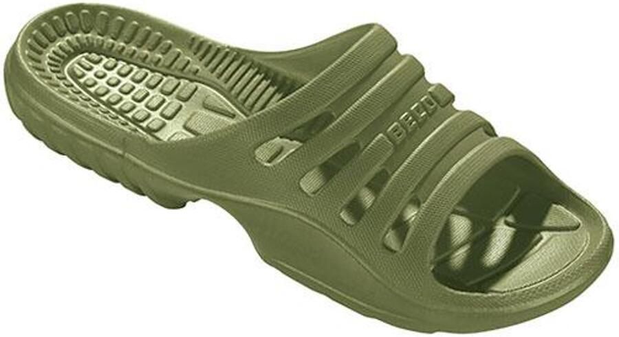 BECO heren badslippers olijfgroen