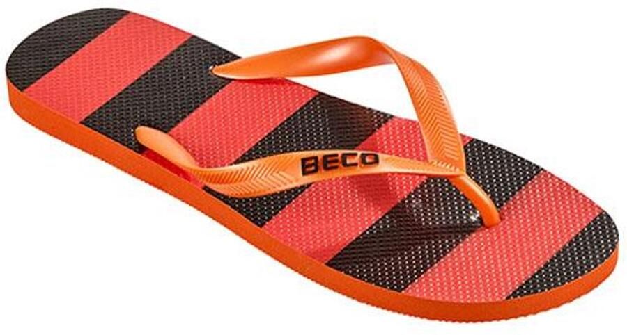 BECO heren teenslippers oranje zwart