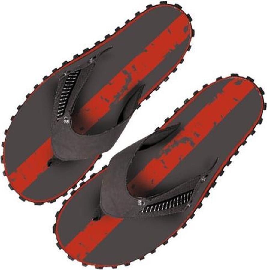 BECO Teenslippers Heren Grijs rood