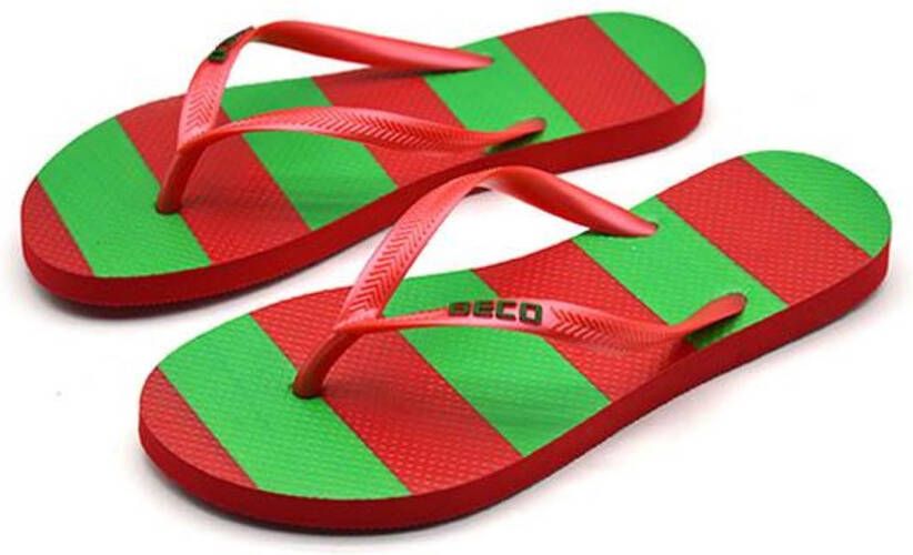 BECO dames teenslippers roze groen