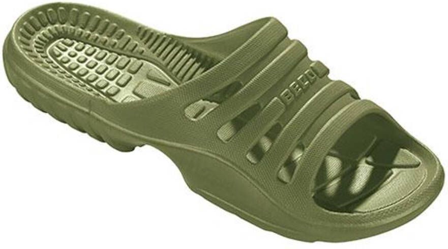 BECO heren badslippers olijfgroen