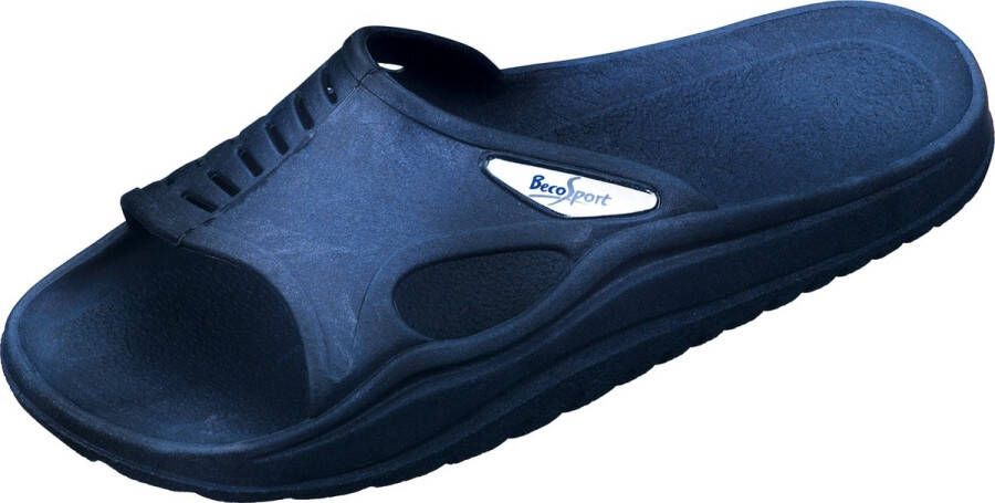 BECO sauna slippers met anti slip zool donker blauw