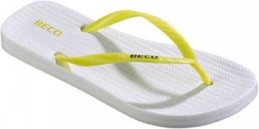 BECO Teenslippers Dames Eva pvc Wit geel