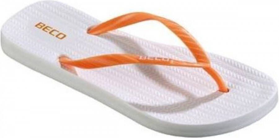 BECO Teenslippers Dames Eva pvc Wit oranje