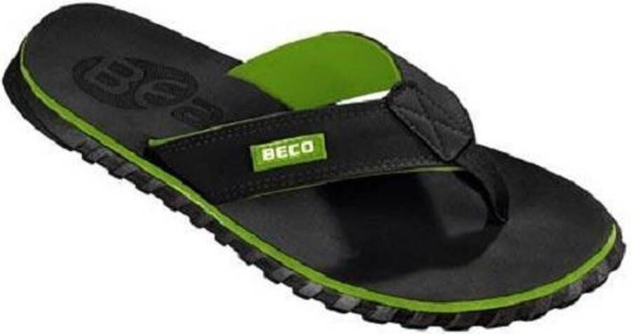 BECO Teenslippers Heren Eva rubber Zwart groen