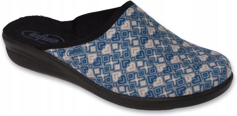 Befado Dames Pantoffels Blauw Grijs Comfortabel & Ademend