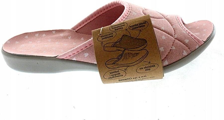 Befado dames pantoffels roze comfortabele huisschoenen