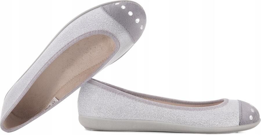 Befado Dames Pantoffels Ballerina Textiel Zilver Grijs