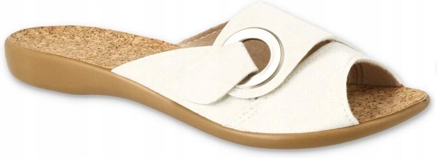 Befado Dames Slippers met Klittenband op Kurk Zool