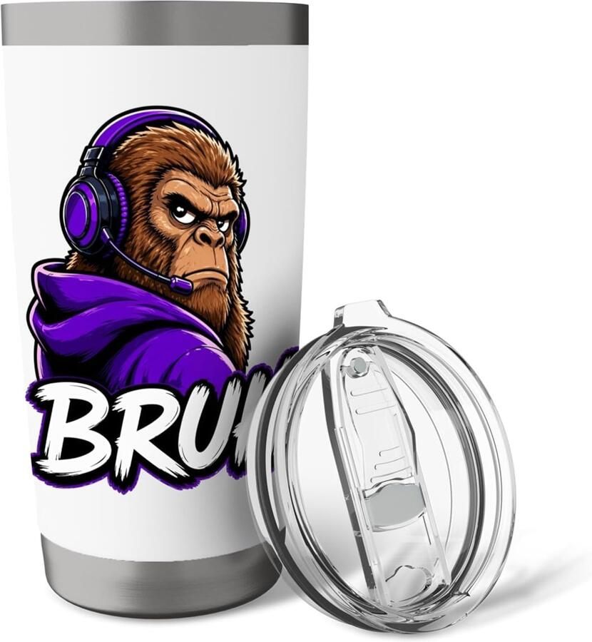Beker met Bigfoot-design dubbelwandig roestvrij staal