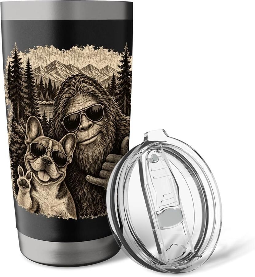 Beker met dubbele wand voor Franse Bulldog
