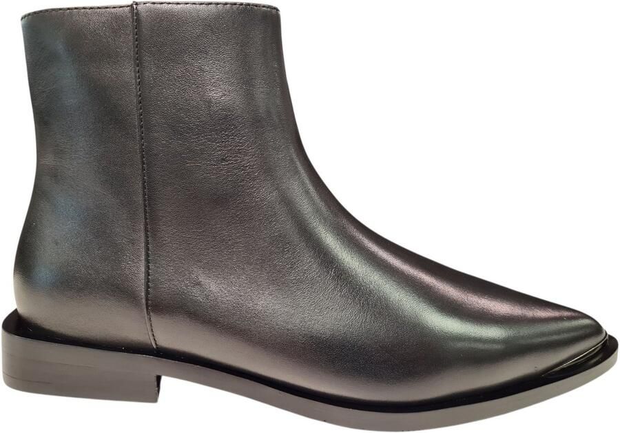 Bella Di Roma Leren Geklede Enkellaarzen Dames Zwart