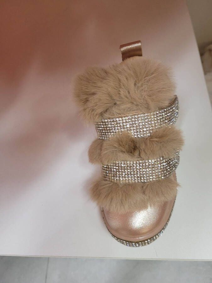 BELLISSIMOSTYLE BEELDIGE KINDERLAARSJES ROZE MET BLINGBLING EN WOL )