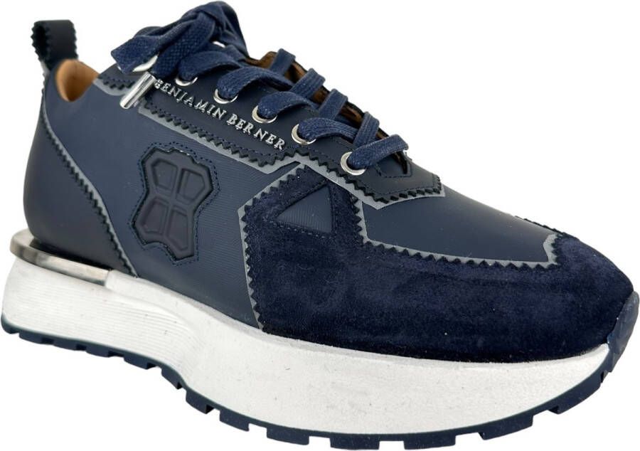 Benjamin Berner Heren Sneakers Blauw BNJ0151 NAVY Camouflage Nexus