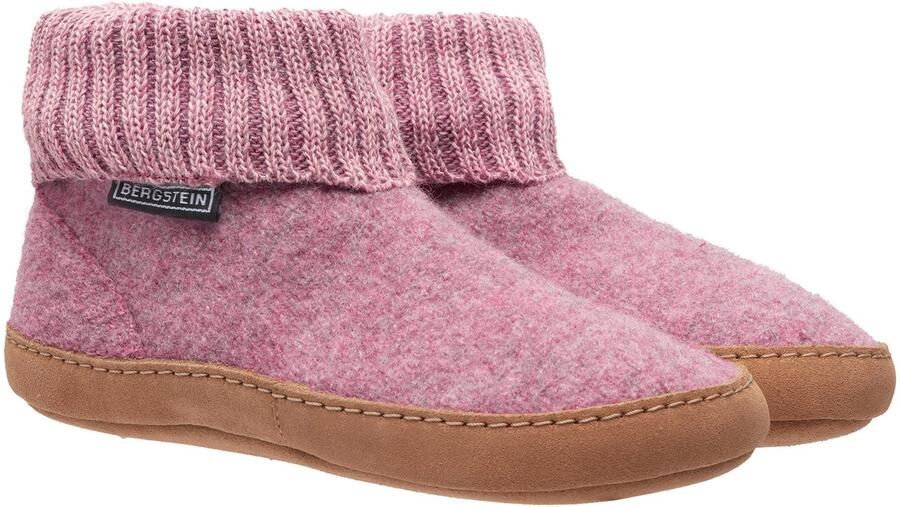 Bergstein Cozy Lux Sloffen Pantoffels voor en kinderen 100% Zuiver sc wol Pink