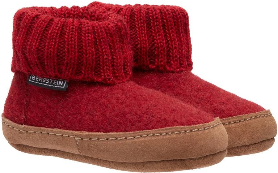 Bergstein Cozy Lux Sloffen Pantoffels voor en kinderen 100% Zuiver sc wol Red - Foto 2