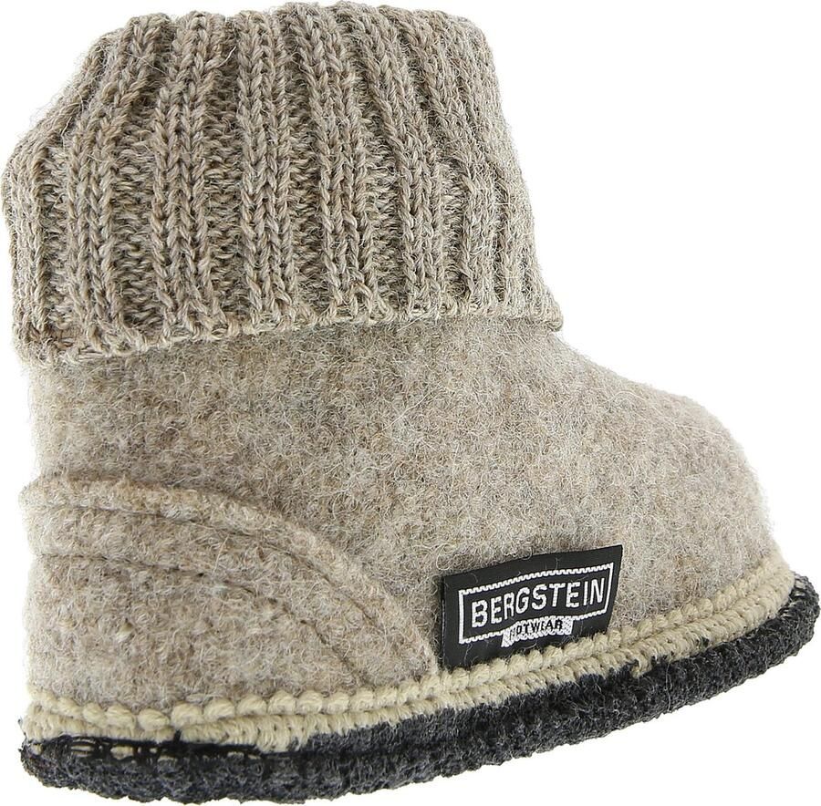 Bergstein Cozy Sloffen Pantoffels voor en kinderen 100% Zuiver sc wol Beige - Foto 4