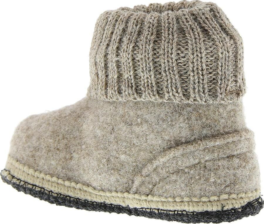 Bergstein Cozy Sloffen Pantoffels voor en kinderen 100% Zuiver sc wol Beige - Foto 6