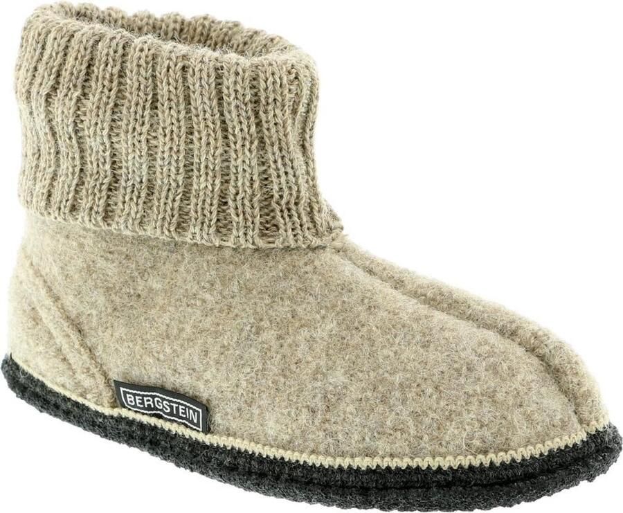 Bergstein Cozy Sloffen Pantoffels voor en kinderen 100% Zuiver sc wol Beige - Foto 7