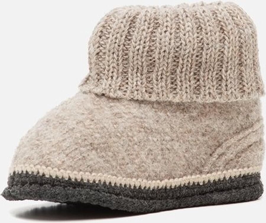 Bergstein Cozy Sloffen Pantoffels voor en kinderen 100% Zuiver sc wol Beige - Foto 7