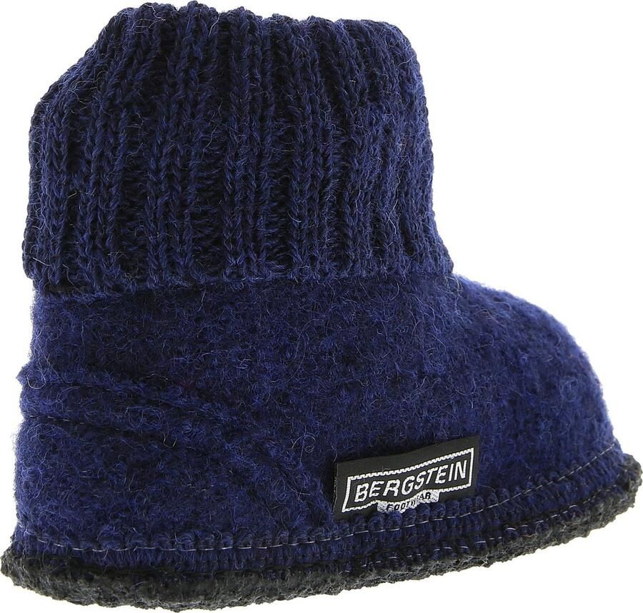 Bergstein Cozy Sloffen Pantoffels voor en kinderen 100% Zuiver sc wol Dark Blue - Foto 4