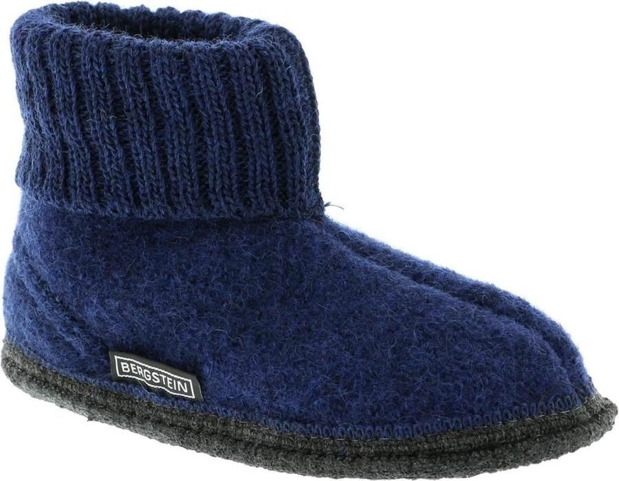 Bergstein Cozy Sloffen Pantoffels voor en kinderen 100% Zuiver sc wol Dark Blue - Foto 11