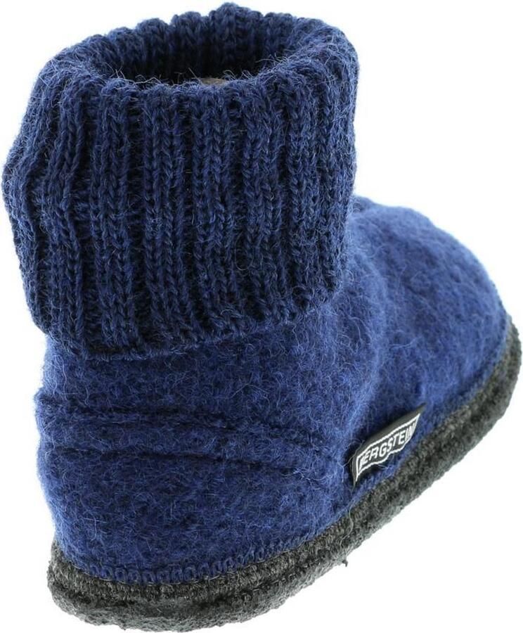 Bergstein Cozy Sloffen Pantoffels voor en kinderen 100% Zuiver sc wol Dark Blue - Foto 8