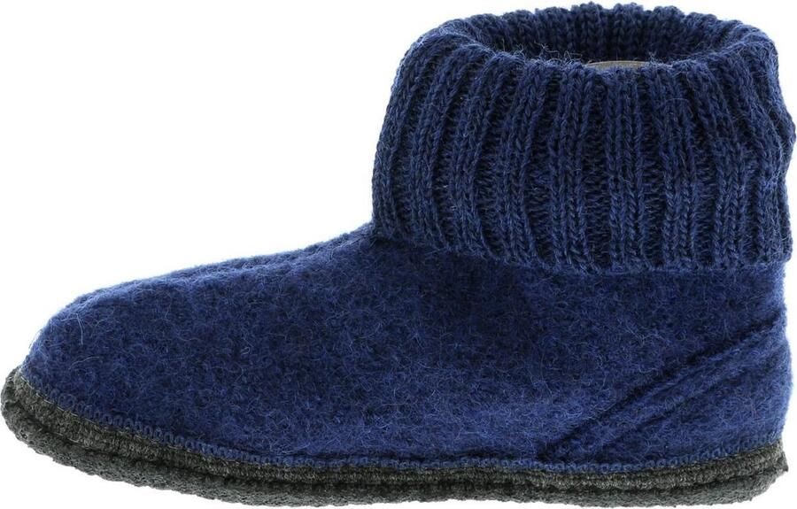 Bergstein Cozy Sloffen Pantoffels voor en kinderen 100% Zuiver sc wol Dark Blue - Foto 15