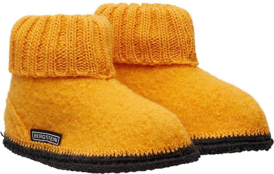 Bergstein Cozy Sloffen Pantoffels voor dames heren en kinderen 100% Zuiver scheerwol Ocher