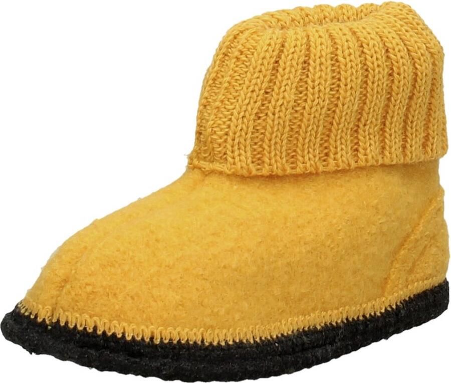 Bergstein Cozy Sloffen Pantoffels voor en kinderen 100% Zuiver sc wol Ocher