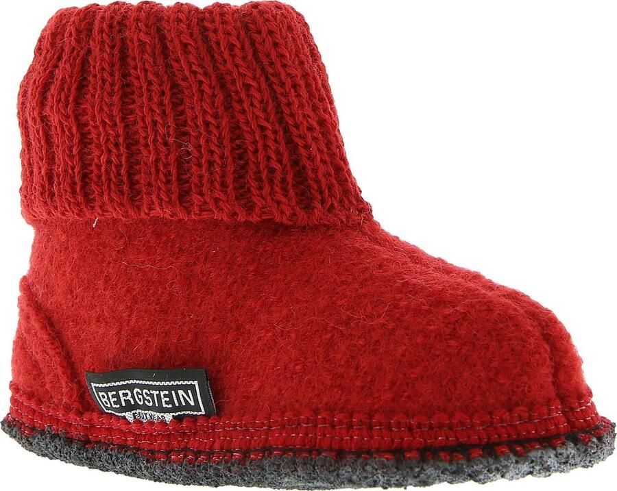 Bergstein Cozy Sloffen Pantoffels voor en kinderen 100% Zuiver sc wol Red - Foto 5