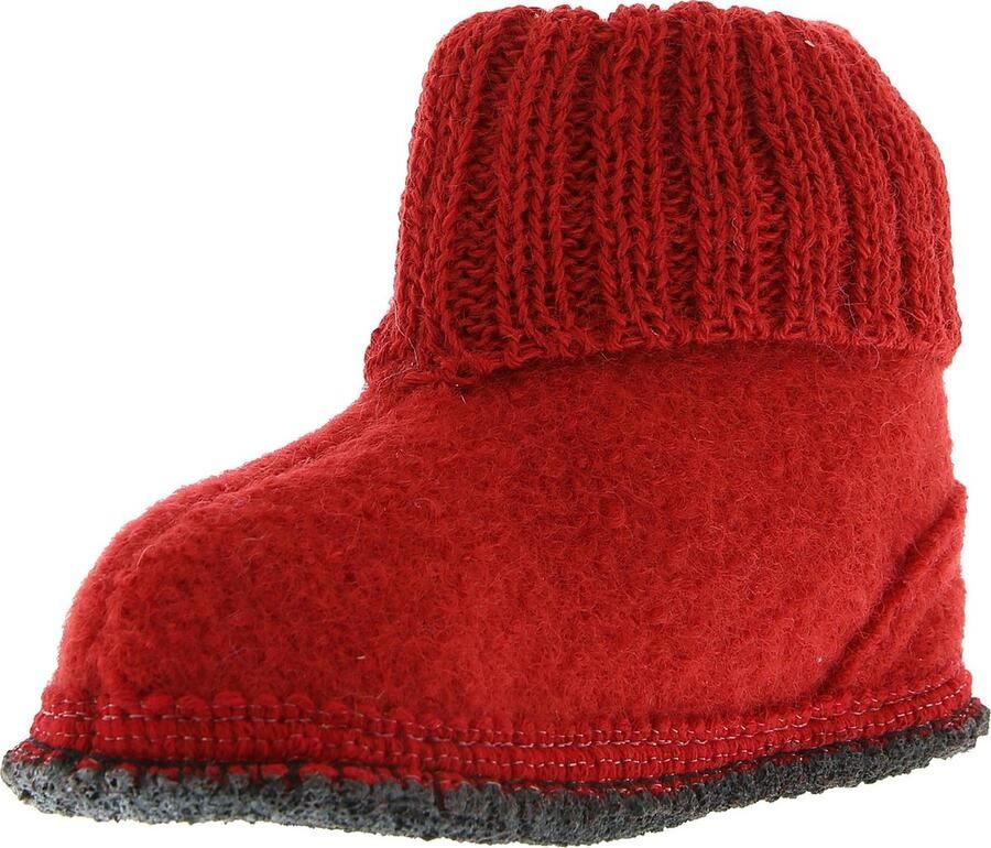 Bergstein Cozy Sloffen Pantoffels voor en kinderen 100% Zuiver sc wol Red - Foto 3