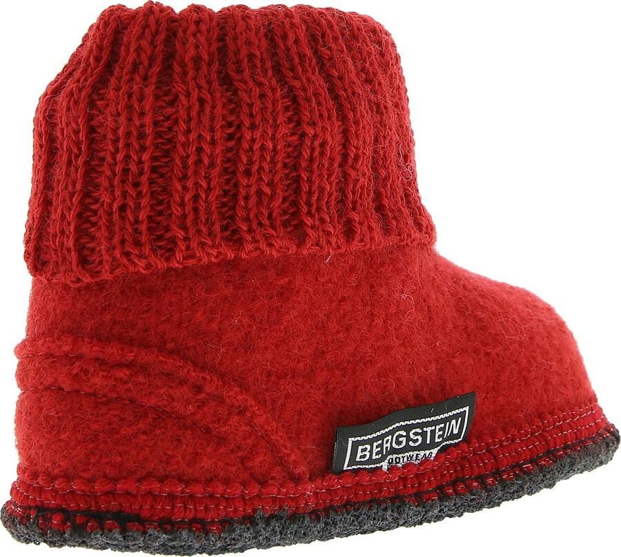 Bergstein Cozy Sloffen Pantoffels voor en kinderen 100% Zuiver sc wol Red - Foto 2