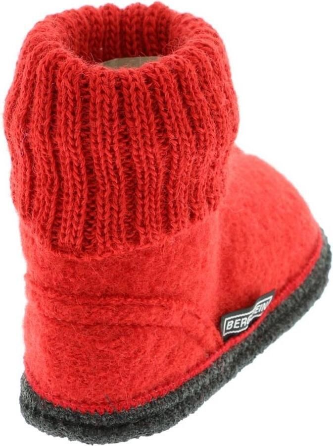 Bergstein Cozy Sloffen Pantoffels voor en kinderen 100% Zuiver sc wol Red - Foto 7