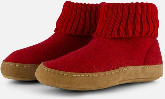 Bergstein Cozy Lux Sloffen Pantoffels voor en kinderen 100% Zuiver sc wol Red