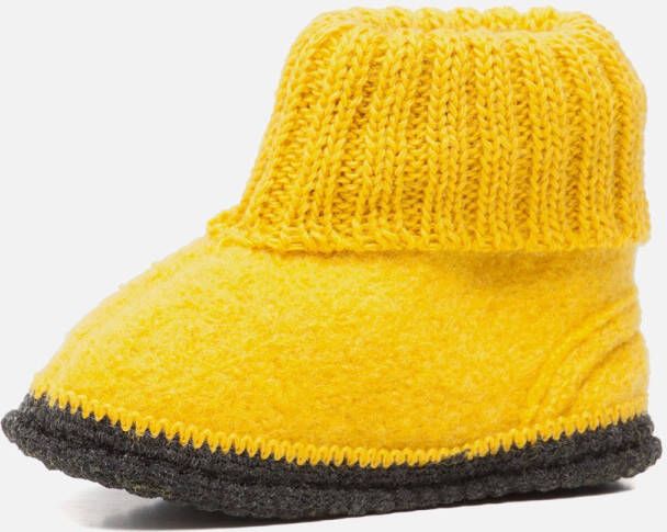 Bergstein Cozy slofjes geel Schapenwol 750205