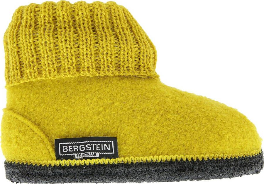 Bergstein Cozy slofjes geel Schapenwol 750205
